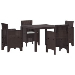 Ensemble de salle à manger pour jardin 5 pcs Marron 563148563148