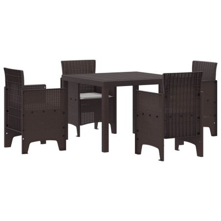 Ensemble de salle à manger pour jardin 5 pcs Marron 563148563148