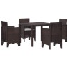 Ensemble de salle à manger pour jardin 5 pcs Marron 563148563148