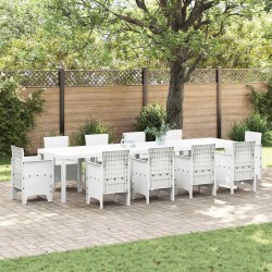 Table de Jardin Blanc 350 x 100 x 74 cm polyrotin 563156563156