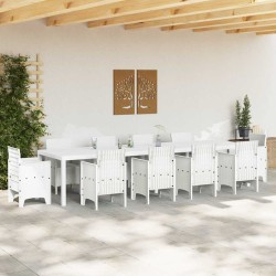 Table de Jardin Blanc 350 x 100 x 74 cm polyrotin 563156563156