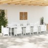 Table de Jardin Blanc 350 x 100 x 74 cm polyrotin 563156563156
