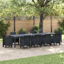 Table de Jardin Anthracite 350 x 100 x 74 cm polyrotin 563157563157