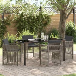 Ensemble de salle à manger pour jardin 5 pcs Gris 563158563158