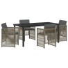 Ensemble de salle à manger pour jardin 5 pcs Gris 563158563158