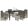 Ensemble de salle à manger pour jardin 5 pcs Gris 563158563158