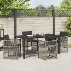 Ensemble de salle à manger pour jardin 5 pcs Gris 563158563158