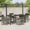 Ensemble de salle à manger pour jardin 5 pcs Gris 563158563158