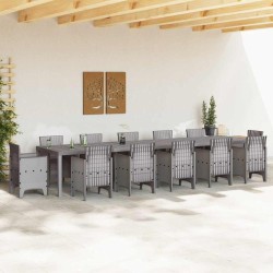 Table de Jardin Gris clair 400 x 100 x 73 cm polyrotin 563162563162