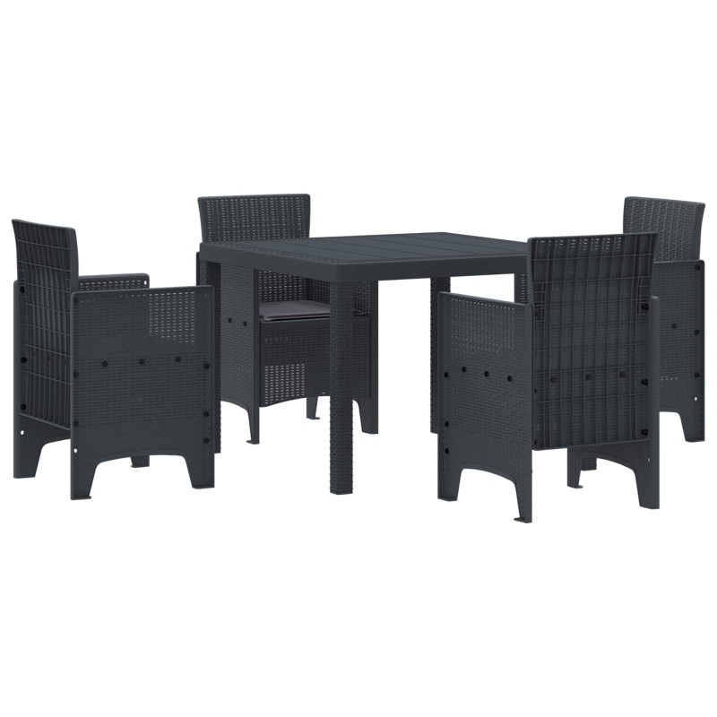Ensemble de salle à manger pour jardin 5 pcs Anthracite 563163563163