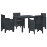 Ensemble de salle à manger pour jardin 5 pcs Anthracite 563163563163