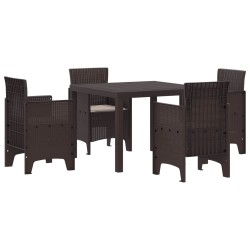 Ensemble de salle à manger pour jardin 5 pcs Marron 563164563164
