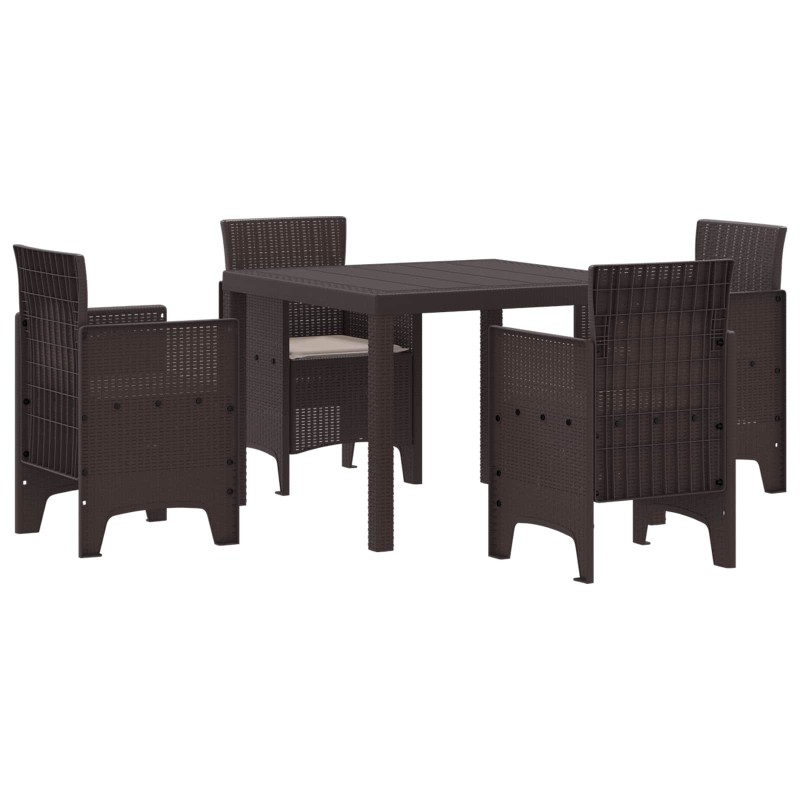 Ensemble de salle à manger pour jardin 5 pcs Marron 563164563164