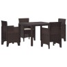 Ensemble de salle à manger pour jardin 5 pcs Marron 563164563164