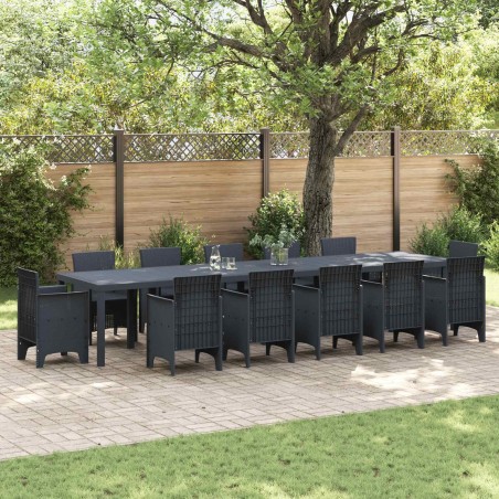 Table de Jardin Anthracite 400 x 100 x 73 cm polyrotin 563169563169