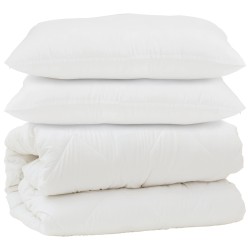 Couette avec oreiller 3 pcs Blanc Microfibre 563187563187