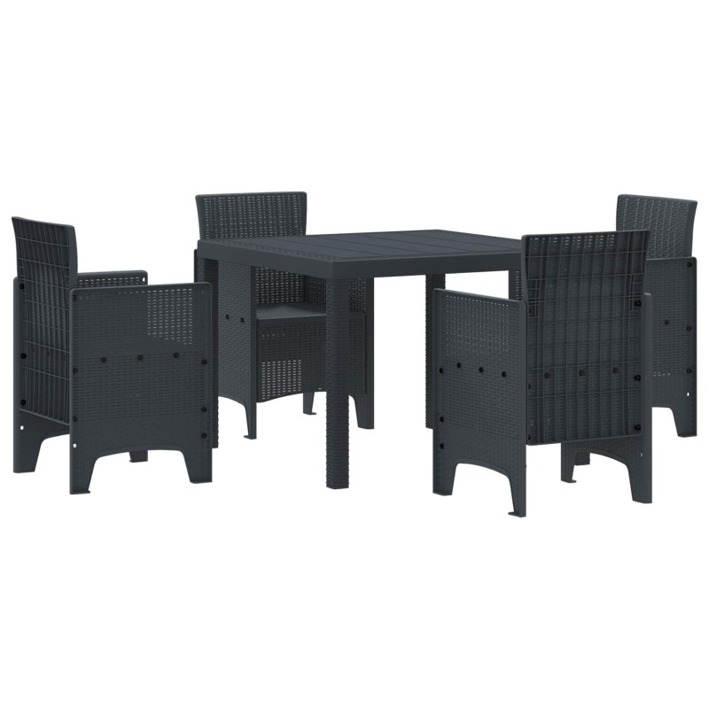 Ensemble de salle à manger pour jardin 5 pcs Anthracite 563200563200