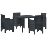 Ensemble de salle à manger pour jardin 5 pcs Anthracite 563200563200