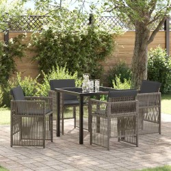 Ensemble de salle à manger pour jardin 5 pcs Gris 563202563202