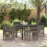Ensemble de salle à manger pour jardin 5 pcs Gris 563202563202