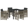 Ensemble de salle à manger pour jardin 5 pcs Gris 563202563202