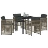 Ensemble de salle à manger pour jardin 5 pcs Gris 563202563202