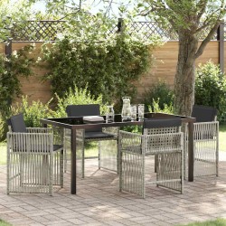 Ensemble de salle à manger pour jardin 5 pcs Gris clair 563203563203