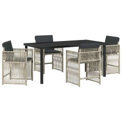 Ensemble de salle à manger pour jardin 5 pcs Gris clair 563203563203