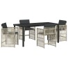 Ensemble de salle à manger pour jardin 5 pcs Gris clair 563203563203
