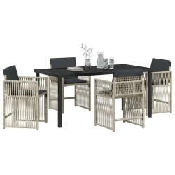 Ensemble de salle à manger pour jardin 5 pcs Gris clair 563203563203