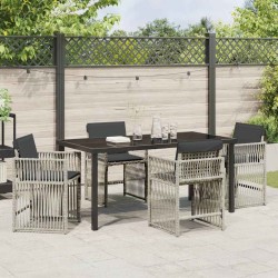 Ensemble de salle à manger pour jardin 5 pcs Gris clair 563203563203