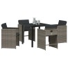 Ensemble de salle à manger pour jardin 5 pcs Gris polyrotin 563204563204
