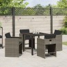 Ensemble de salle à manger pour jardin 5 pcs Gris polyrotin 563204563204