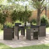 Ensemble de salle à manger pour jardin 5 pcs Gris polyrotin 563205563205