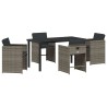 Ensemble de salle à manger pour jardin 5 pcs Gris polyrotin 563205563205