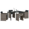 Ensemble de salle à manger pour jardin 5 pcs Gris polyrotin 563205563205