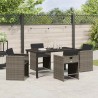 Ensemble de salle à manger pour jardin 5 pcs Gris polyrotin 563205563205