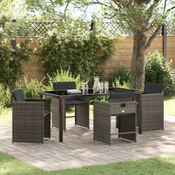 Ensemble de salle à manger pour jardin 5 pcs Gris polyrotin 563206563206