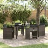 Ensemble de salle à manger pour jardin 5 pcs Gris polyrotin 563206563206