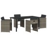 Ensemble de salle à manger pour jardin 5 pcs Gris polyrotin 563206563206