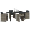 Ensemble de salle à manger pour jardin 5 pcs Gris polyrotin 563206563206
