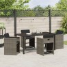 Ensemble de salle à manger pour jardin 5 pcs Gris polyrotin 563206563206