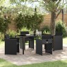 Ensemble de salle à manger pour jardin 5 pcs Noir polyrotin 563207563207