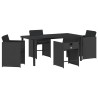 Ensemble de salle à manger pour jardin 5 pcs Noir polyrotin 563207563207