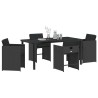 Ensemble de salle à manger pour jardin 5 pcs Noir polyrotin 563207563207