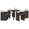 Ensemble de salle à manger pour jardin 5 pcs Marron polyrotin 563208563208