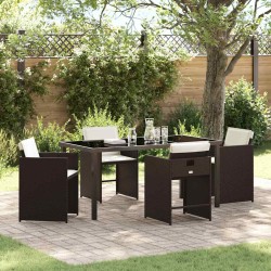Ensemble de salle à manger pour jardin 5 pcs Marron polyrotin 563209563209