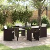 Ensemble de salle à manger pour jardin 5 pcs Marron polyrotin 563209563209