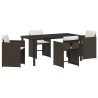 Ensemble de salle à manger pour jardin 5 pcs Marron polyrotin 563209563209