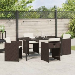 Ensemble de salle à manger pour jardin 5 pcs Marron polyrotin 563209563209